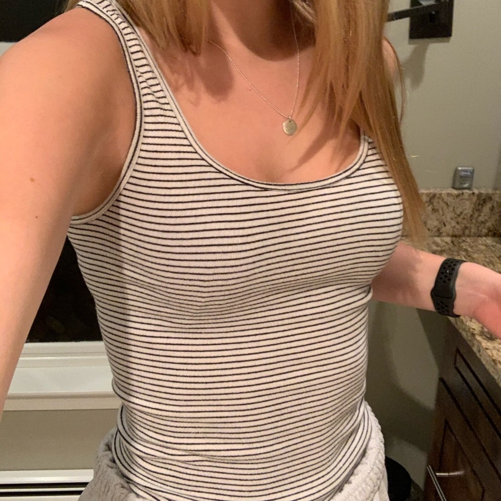 Black and white striped tank!